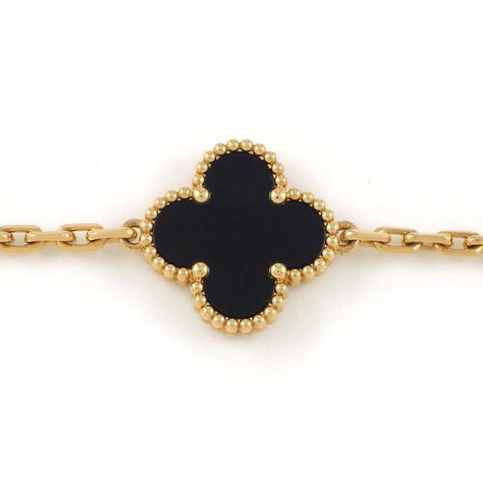 Van Cleef & Arpels Long Necklace Vintage Gial Hambra 20 Motif Onyx 18k Yellow