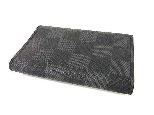 Louis Vuitton Key Case Multicles 6 Black Damier Graphite Canvas Leather 6 Rows