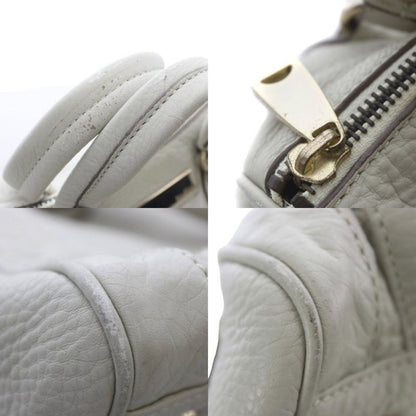 Max Mara Shoulder Bag 2-Way Leather Ivory Top Handle Gold Cut Replacement