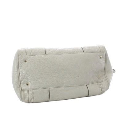 Max Mara Shoulder Bag 2-Way Leather Ivory Top Handle Gold Cut Replacement