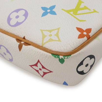 Louis Vuitton Monogram Multicolor Pochette Pouch Handbag Blanc White