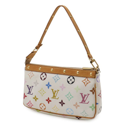 Louis Vuitton Monogram Multicolor Pochette Pouch Handbag Blanc White