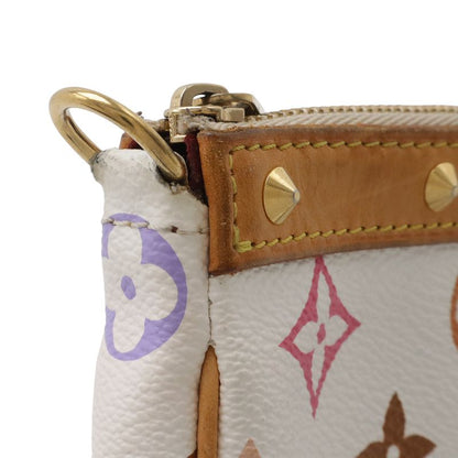 Louis Vuitton Monogram Multicolor Pochette Pouch Handbag Blanc White