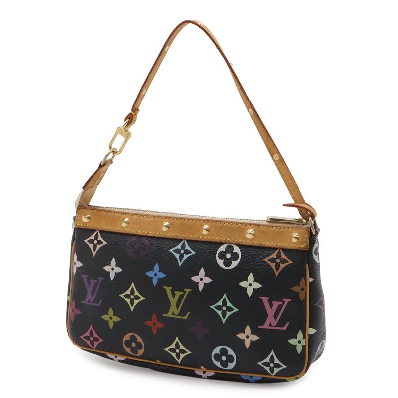 Louis Vuitton Monogram Multicolor Pochette Pouch Noir Black