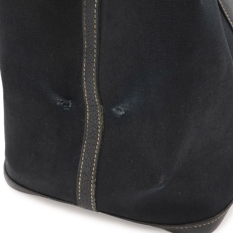 Hermes Garden Party PM Tote Toile Officier Canvas Black Silver