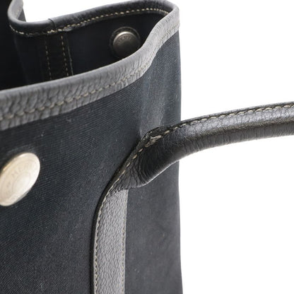 Hermes Garden Party PM Tote Toile Officier Canvas Black Silver