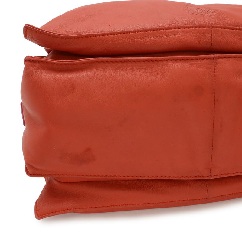 Loewe Flamenco 30 Anagram Shoulder Bag 2-Way Bicolor Fringe Nappa Leather Red