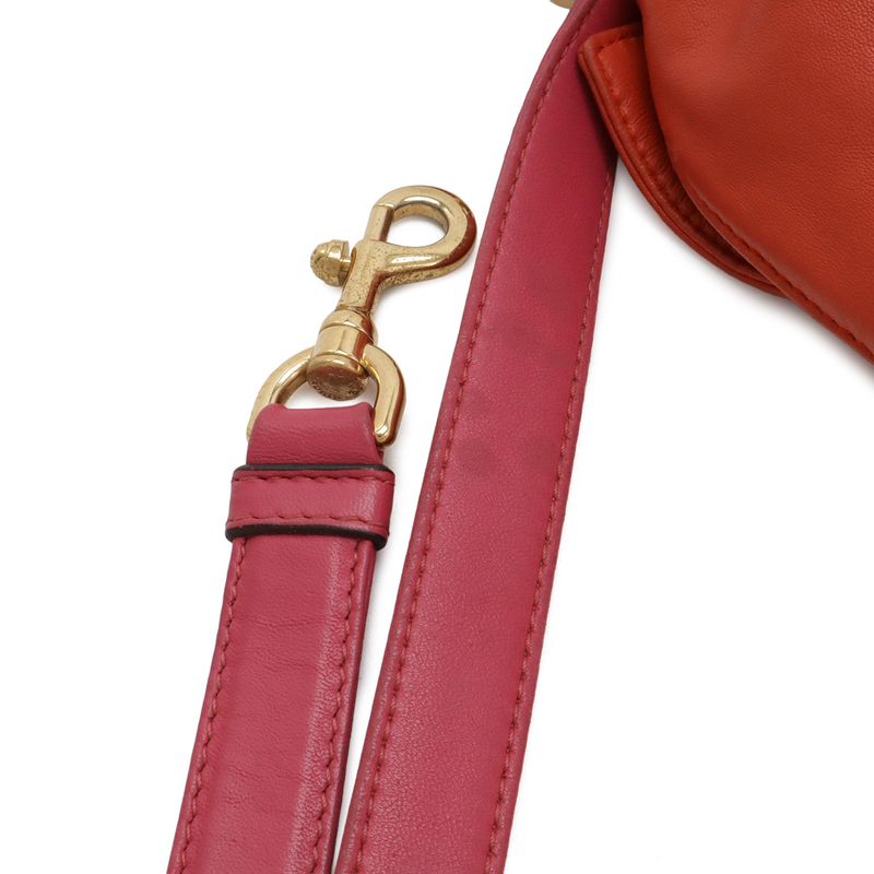 Loewe Flamenco 30 Anagram Shoulder Bag 2-Way Bicolor Fringe Nappa Leather Red
