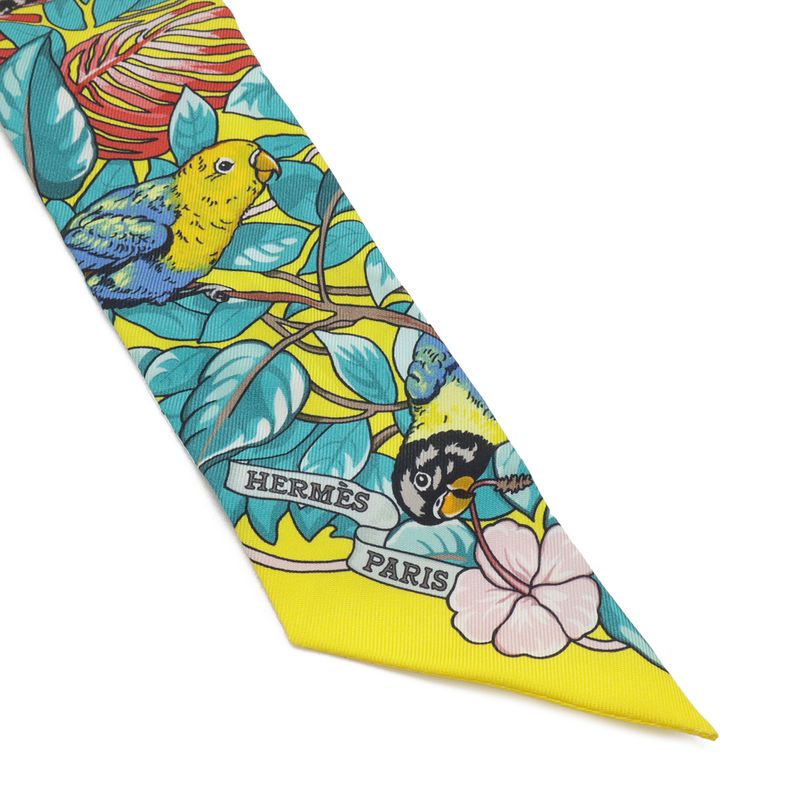 Hermes Twell Twill Scarf Bag Jungle Love Leopard Silk Yellow
