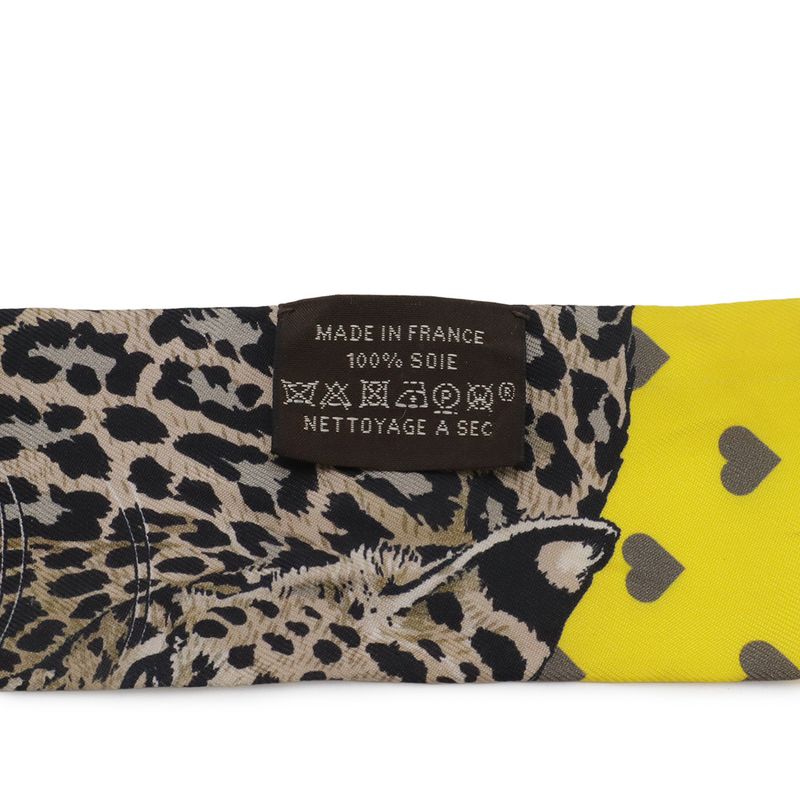 Hermes Twell Twill Scarf Bag Jungle Love Leopard Silk Yellow