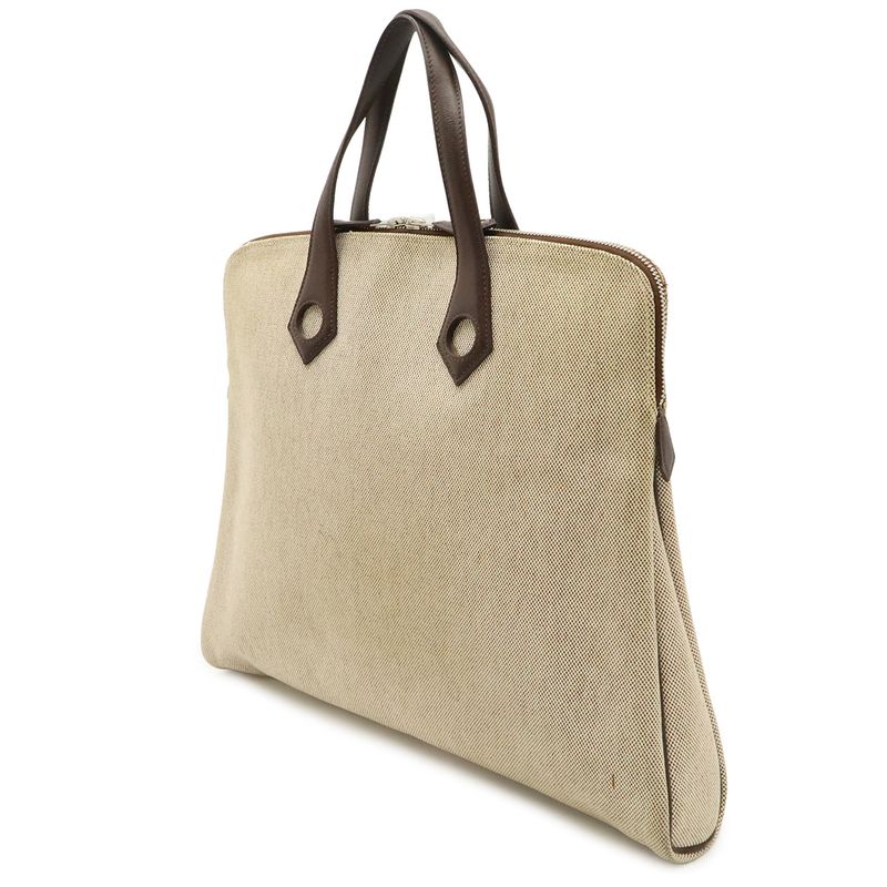 Hermes Sac Eve Mm Tote Canvas Leather Navy Silver Mark