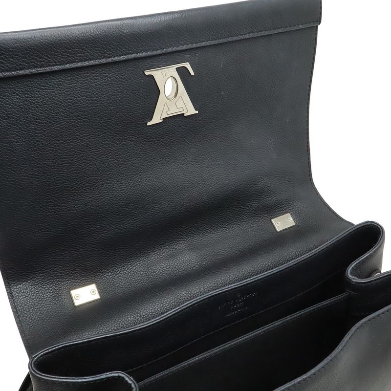 Louis Vuitton Lockme Cartable 2-Way Shoulder Bag Soft Calf Leather Noir Black