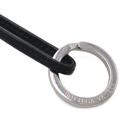 Bottega Veneta Charm Key Holder Mini Pouch Leather White Black