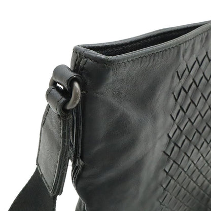 Bottega Veneta Intrecciato Shoulder Bag Crossbody Leather Black