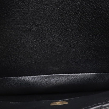 Chanel Quilted Stitch Top Handle 2-Way Chain Shoulder Bag Leather Black Gold