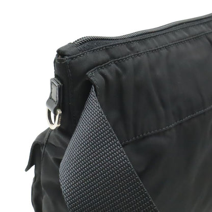 Prada Triangle Logo Belt Bag Waist Pouch Bag Nylon Leather Nero Black Silver