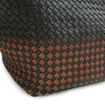 Bottega Veneta Intrecciato Gradient Cover GM Tote Leather Black Brown Limited