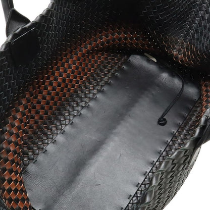 Bottega Veneta Intrecciato Gradient Cover GM Tote Leather Black Brown Limited