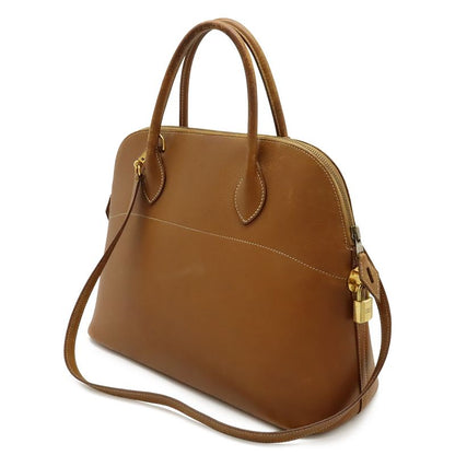 Hermes Bolide 35 2-Way Shoulder Bag Courchevel Brown Gold