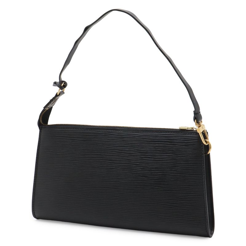 Louis Vuitton Epi Pochette Pouch Handbag Noir Black Gold