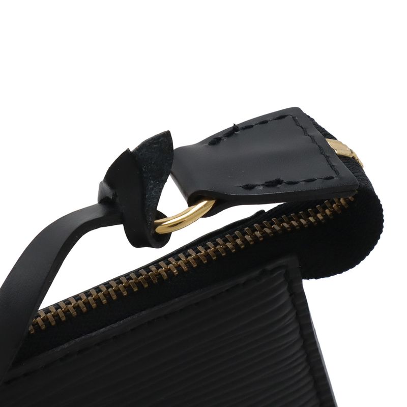 Louis Vuitton Epi Pochette Pouch Handbag Noir Black Gold