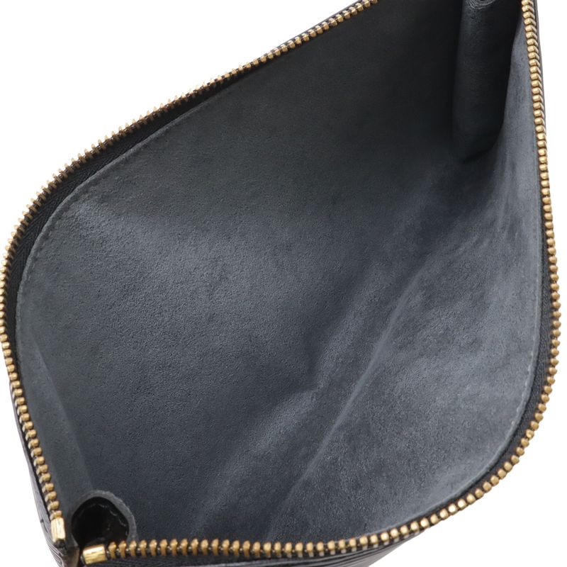 Louis Vuitton Epi Pochette Pouch Handbag Noir Black Gold
