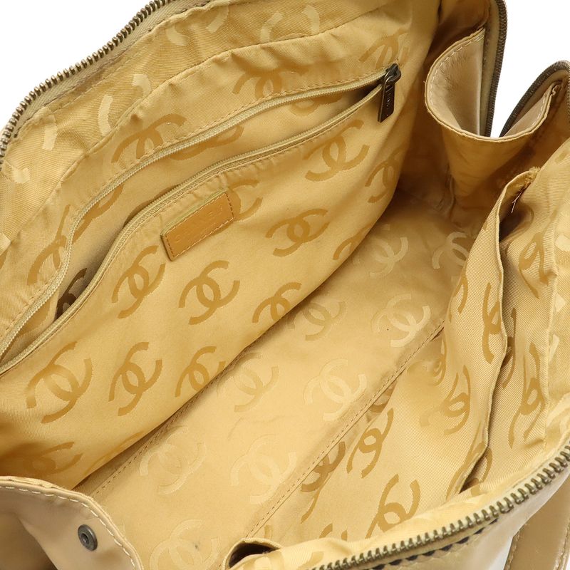 Chanel Wild Stitch Mini Boston Bag Leather Beige Gold Pouch Out of Stock