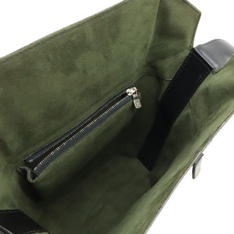 Louis Vuitton Epi Sac Saw Shoulder Bag Leather Noir Black