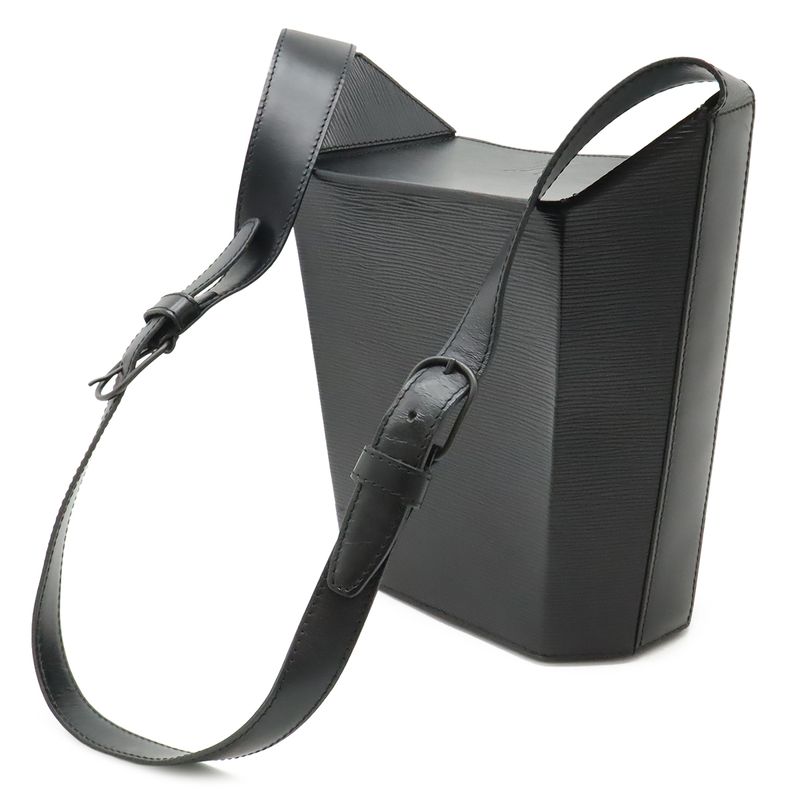 Louis Vuitton Epi Sac Saw Shoulder Bag Leather Noir Black