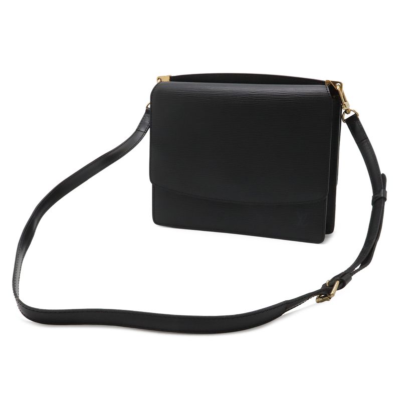 Louis Vuitton Epi Grenelle Shoulder Bag Crossbody 2-Way Clutch Leather Noir