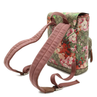 Gucci GG Blooms Supreme Backpack Flower Floral Pattern Beige Pink Multicolor