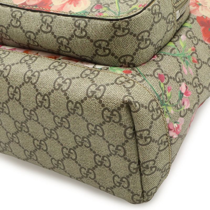 Gucci GG Blooms Supreme Backpack Flower Floral Pattern Beige Pink Multicolor