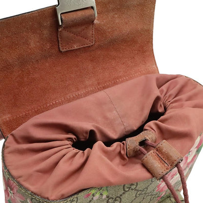 Gucci GG Blooms Supreme Backpack Flower Floral Pattern Beige Pink Multicolor