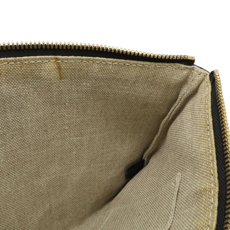 Gucci Bamboo Tassel Clutch Pouch Depth Leather Black
