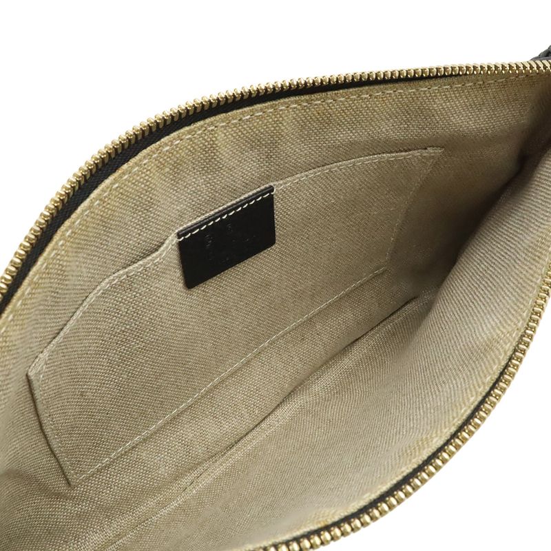 Gucci Bamboo Tassel Clutch Pouch Depth Leather Black