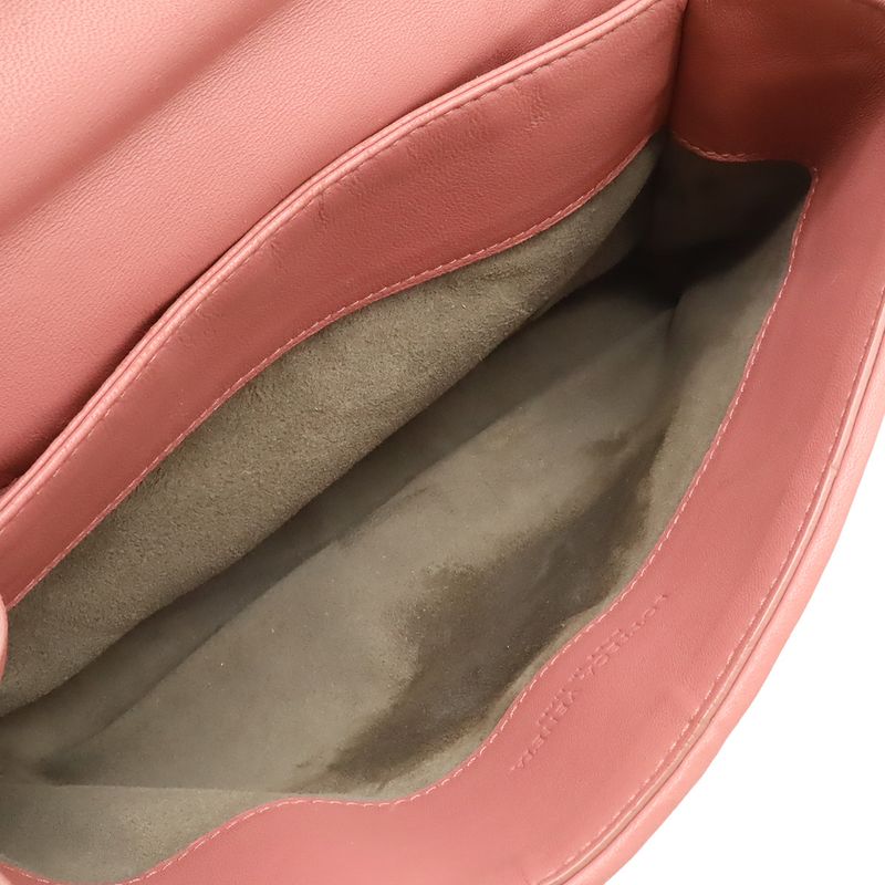 Bottega Veneta Olympia Intrecciato Small Shoulder Bag Chain Leather Pink