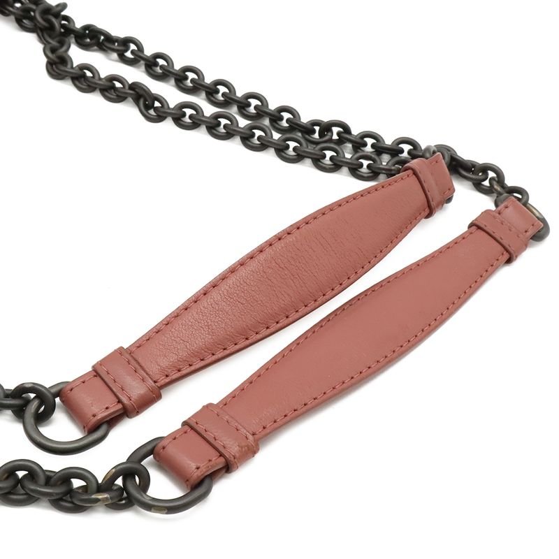 Bottega Veneta Olympia Intrecciato Small Shoulder Bag Chain Leather Pink