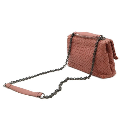 Bottega Veneta Olympia Intrecciato Small Shoulder Bag Chain Leather Pink