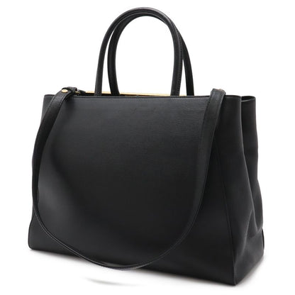 Fendi Tou Jour 2-Way Shoulder Bag Leather Black Gold