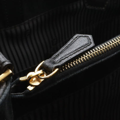 Fendi Tou Jour 2-Way Shoulder Bag Leather Black Gold