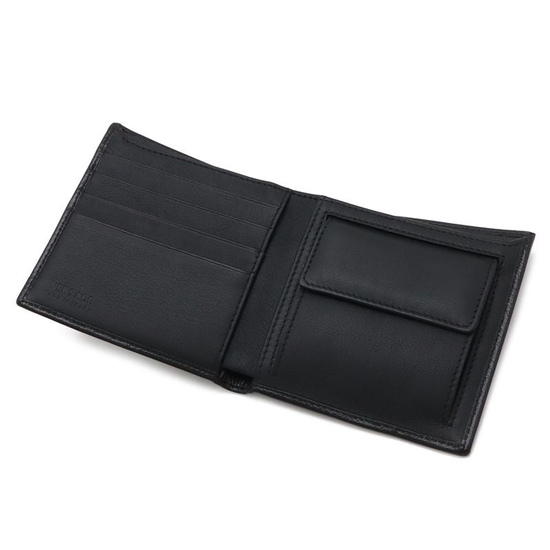 Versace Medusa Emboss Bifold Wallet Leather Nero Black
