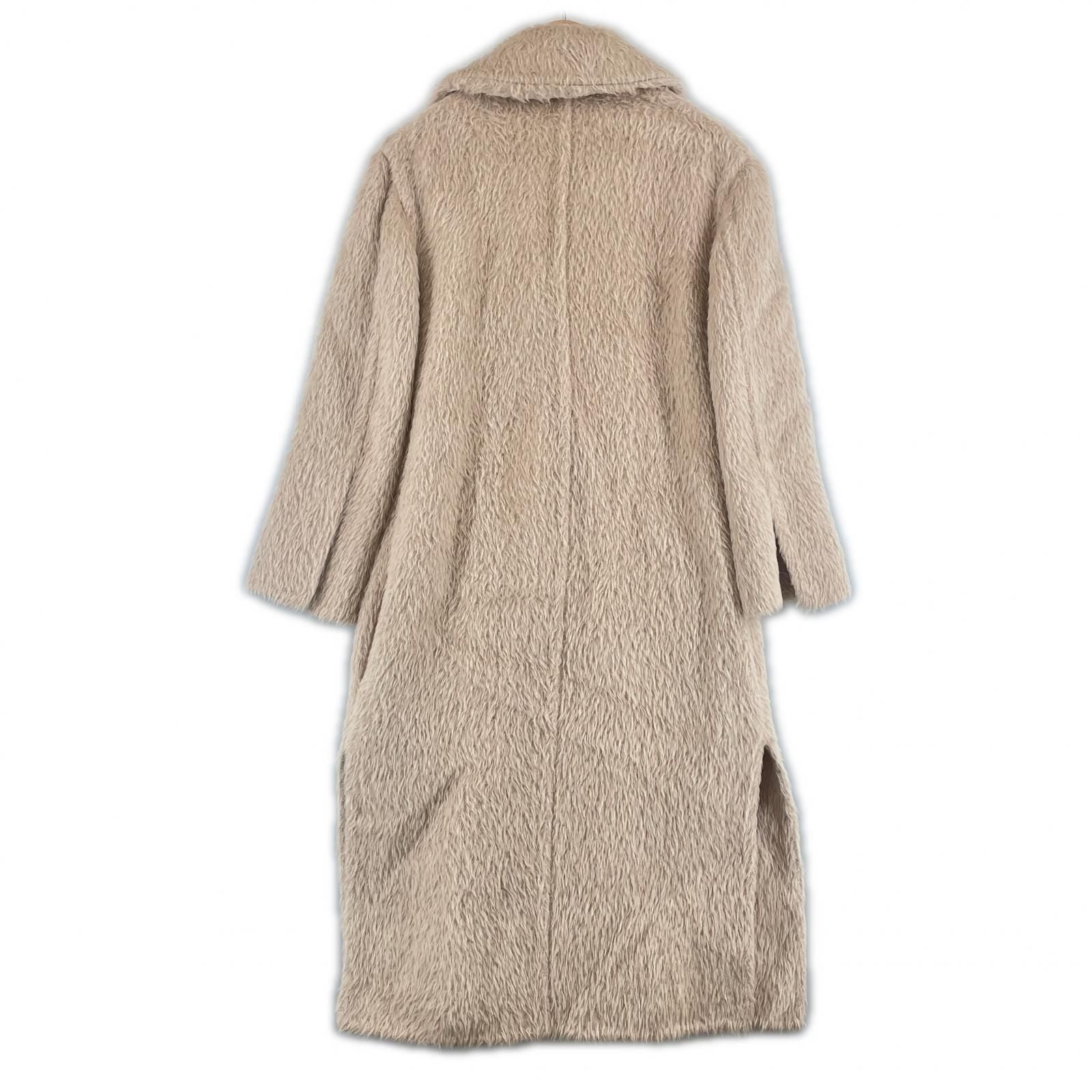 Celine Coat Alpaca Pink Beige Fur Shaggy 34 — view 2