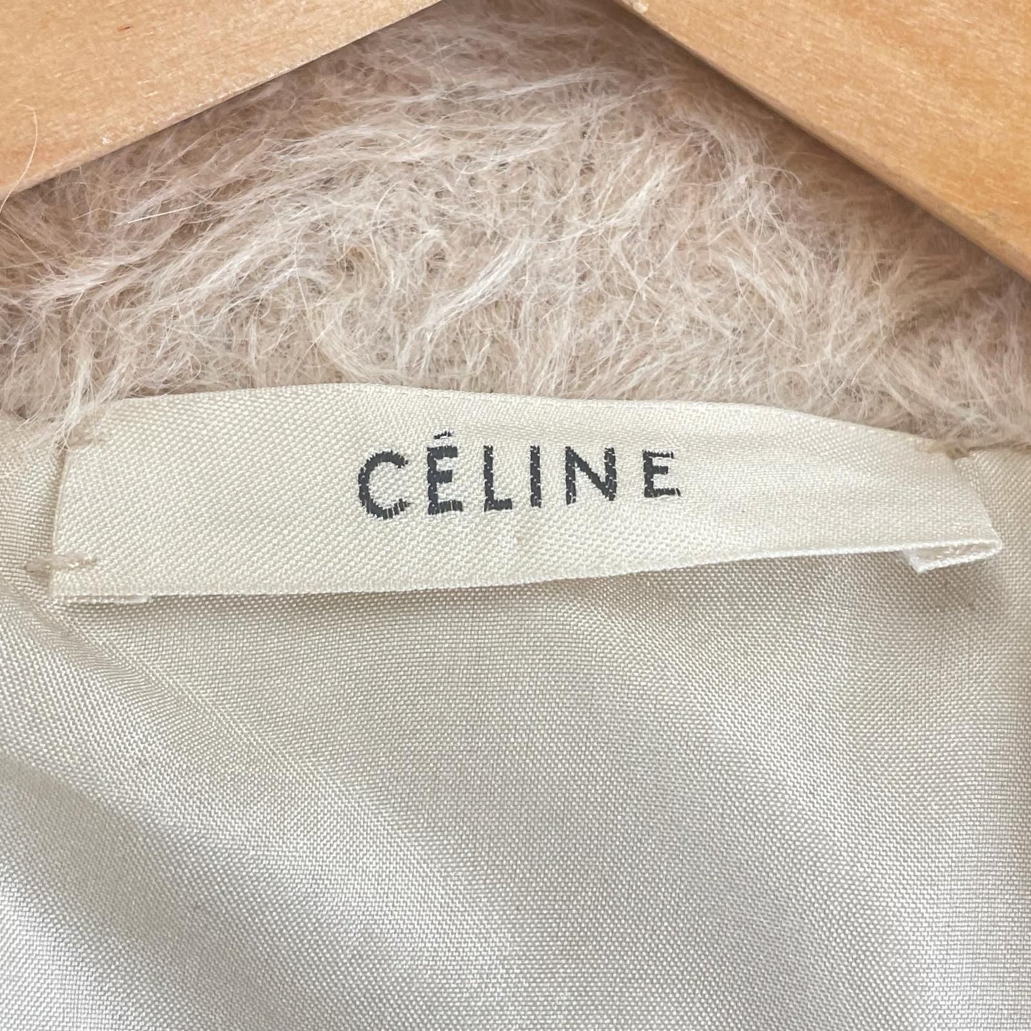 Celine Coat Alpaca Pink Beige Fur Shaggy 34 — view 7