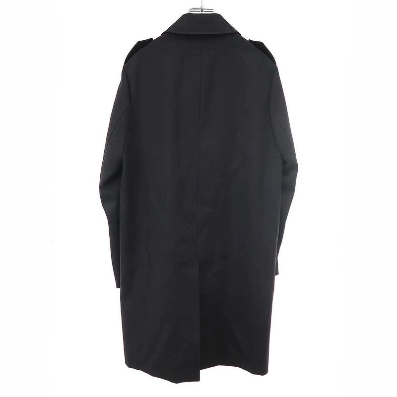 Saint Laurent Paris Wool Polyester Color Coat Black 46