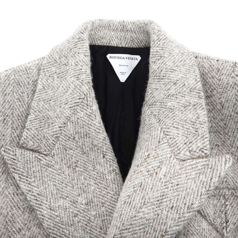 Bottega Veneta Double Breasted Long Coat Gray 40