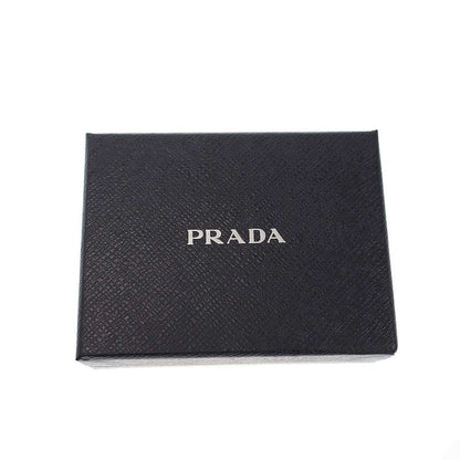 Prada Logo Saffiano Leather Compact Wallet Black