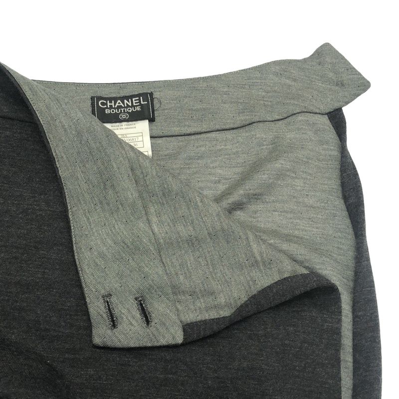 Chanel Wool Silk Knit Dress & Skirt Set Gray 36 Sweater