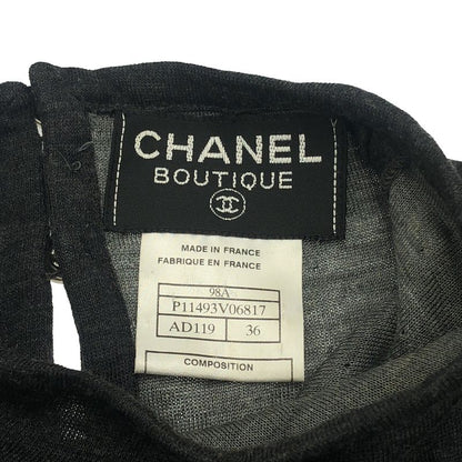 Chanel Wool Silk Knit Dress & Skirt Set Gray 36 Sweater