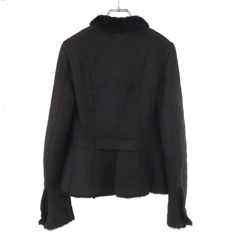 Gucci Mouton Leather Jacket Brown 38
