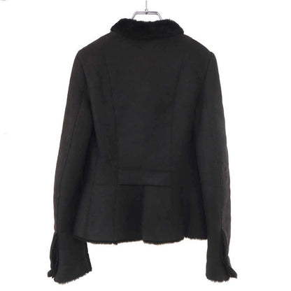 Gucci Mouton Leather Jacket Brown 38